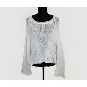 Wooden Ships Paola‎ Buendia Open Knit Bell Sleeve Beige Oversized Sweater S/M